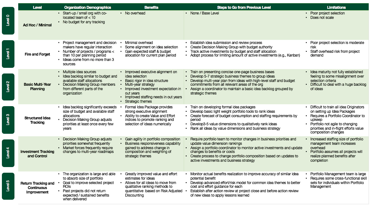 Levels of Portfolio Management